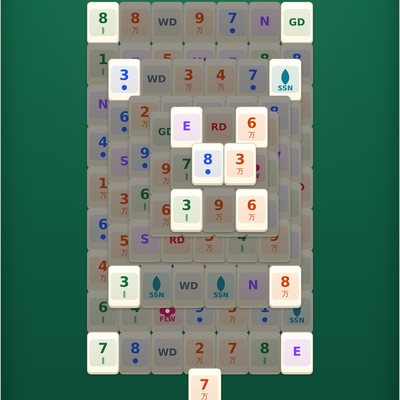 Mahjong Solitaire board with big tiles laid out in a pattern