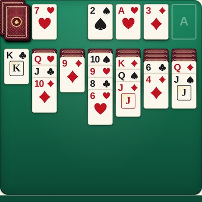 Solitaire table with big, easy-to-read cards